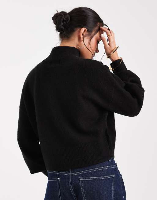 ASOS DESIGN high neck sweater in black
