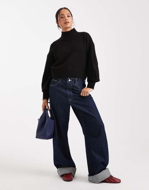 ASOS DESIGN high neck sweater in black