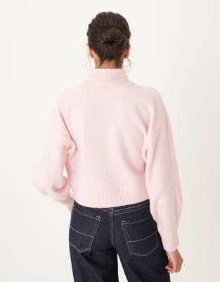 Asos Design High Neck Sweater In Gold