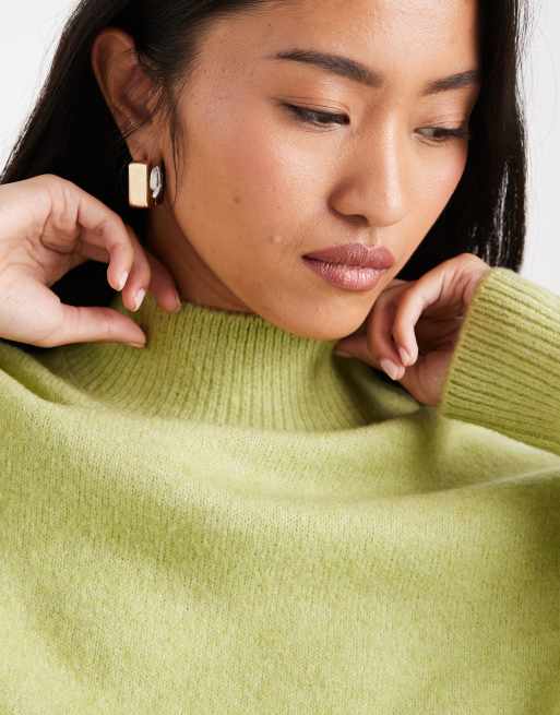 ASOS DESIGN high neck sweater in pistachio
