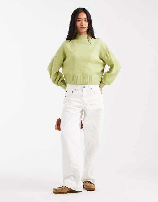 ASOS DESIGN high neck sweater in pistachio