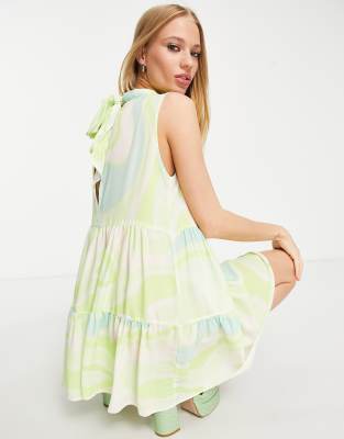 High Neck Tiered Dress