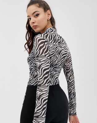 sheer zebra top