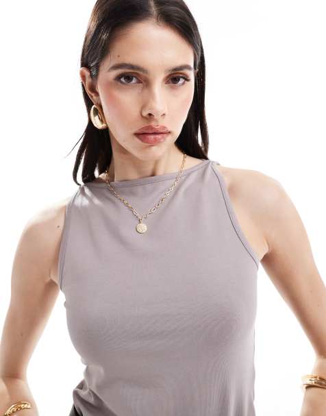 ASOS DESIGN high neck vest in grey - view 1