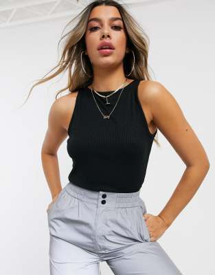 asos black vest top