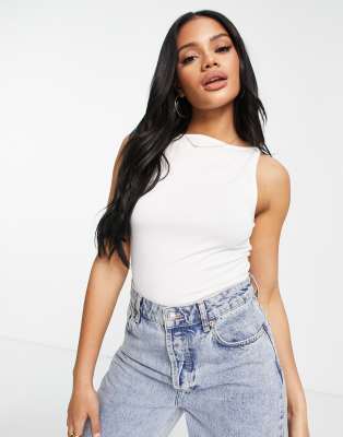 ASOS DESIGN high neck vest in white - ASOS Price Checker