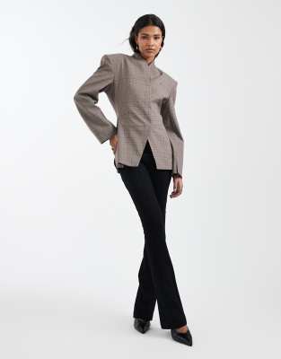 Asos Design High Neck Wrap Blazer In Multi