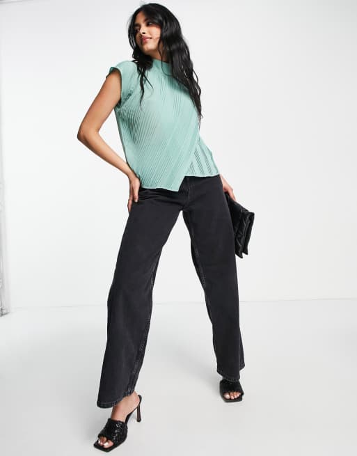 High neck wrap top sale