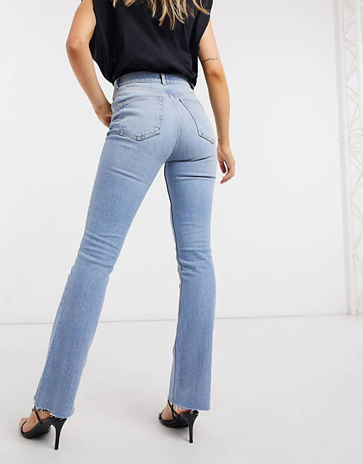 ASOS Denim Asos Design Tall High-rise 70s Stretch Flare Jeans in Blue Womens Clothing Jeans Flare and bell bottom jeans 