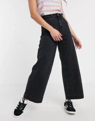 black wide leg jean