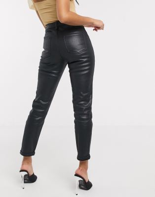 black coated mom jeans