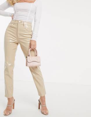 cream high waisted jeans