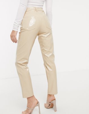 beige vinyl leggings