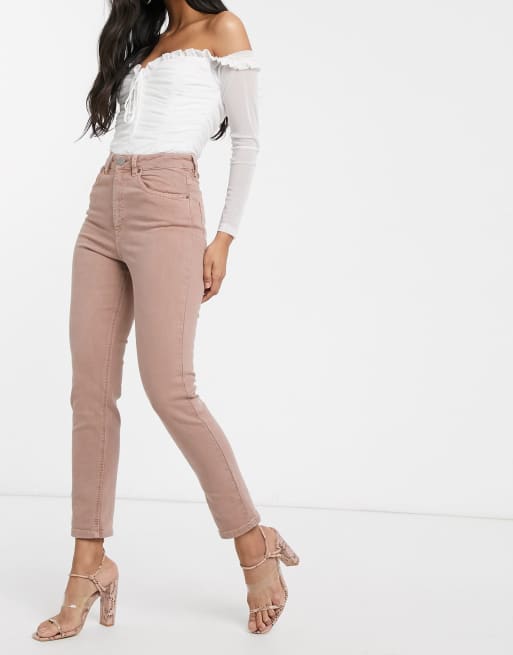 Dusty pink skinny store jeans