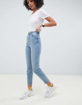 asos design high rise original mom jeans