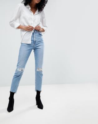 ripped skinny mom jeans