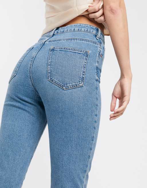 ASOS DESIGN high rise farleigh 'slim' mom jeans in mid vintage wash, 3 of 4