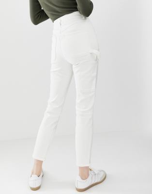 asos white mom jeans