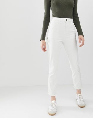 asos white mom jeans