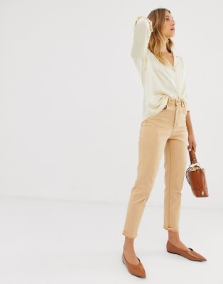 ASOS DESIGN high rise farleigh 'slim' mom jeans in Orange