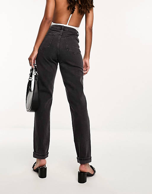  high rise farleigh 'slim' mom jeans in washed black 