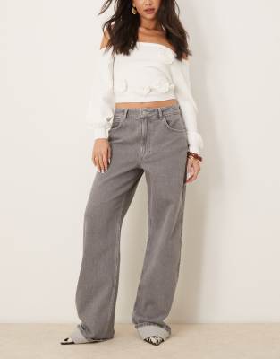 Asos Design High Rise Faux Leather Barrel Leg Pants In Black