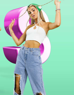 asos design high rise original mom jeans