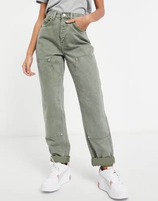 khaki utility jeans