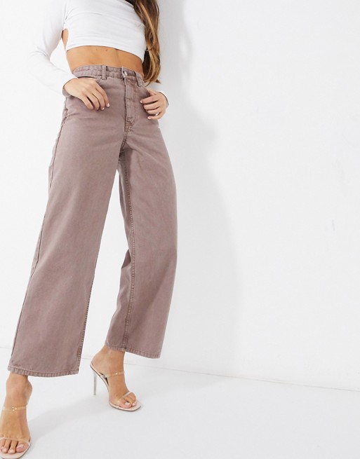 ASOS DESIGN high rise 'relaxed' dad trouser in tan
