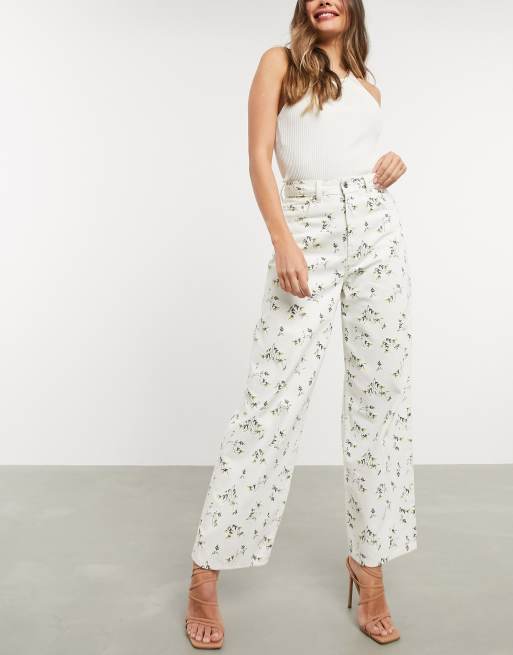 White 2024 flower jeans