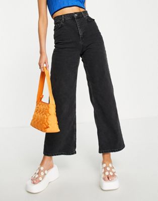 ASOS DESIGN high rise 'relaxed' dad jeans in washed black