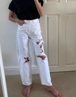 asos white ripped jeans