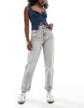 [ASOS DESIGN] ASOS DESIGN high rise relaxed mom jeans in grey W34 L32 GREY