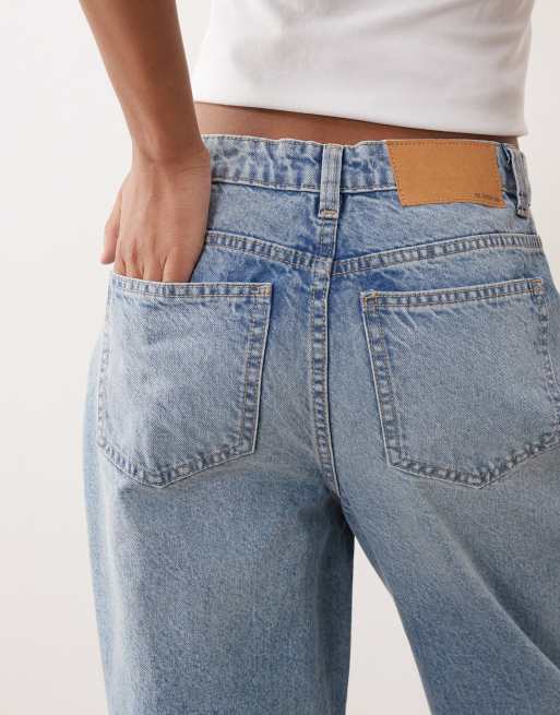ASOS DESIGN high rise relaxed mom jeans in mid blue, 2 of 5