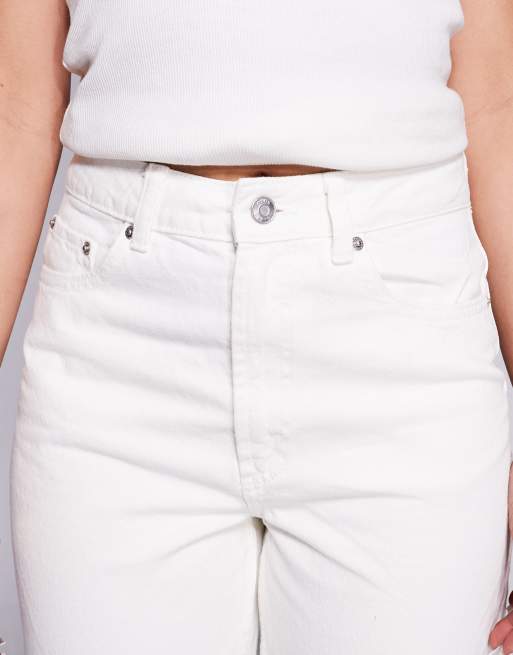 ASOS DESIGN high rise relaxed mom jeans in white, 5 of 5