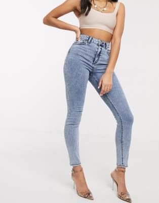 acid wash high waisted skinny jeans