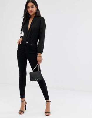 high rise black jeans women