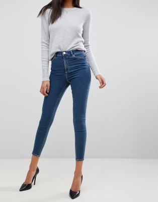 high rise ridley 'skinny' jeans in mid blue wash