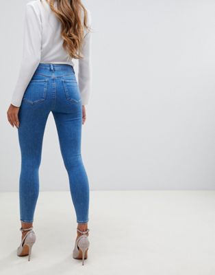 asos blue skinny jeans