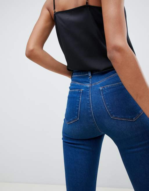 ASOS DESIGN high rise ridley skinny jeans in rich vintage blue