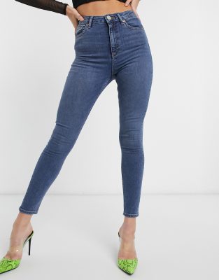 asos blue skinny jeans