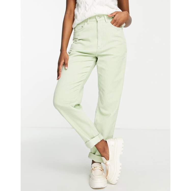 Green mom fashion jeans