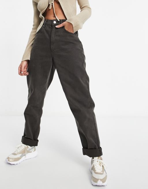 ASOS DESIGN high rise 'slouchy' mom jeans in chocolate | ASOS