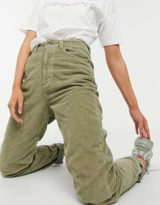 high waisted khaki mom jeans