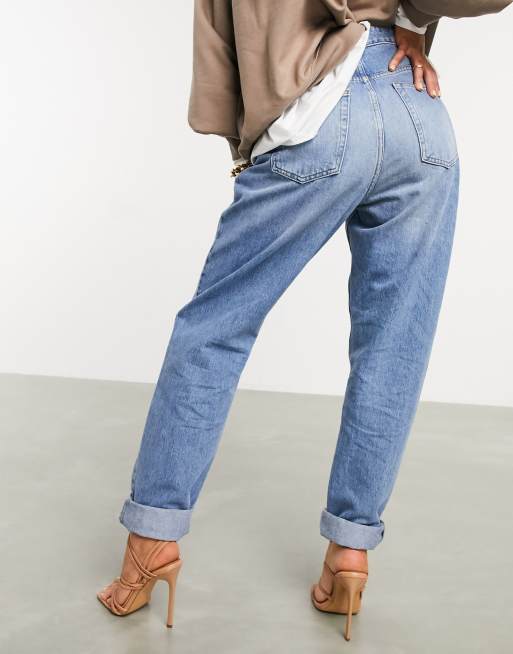 ASOS High Waisted Jeans in Blue for Men