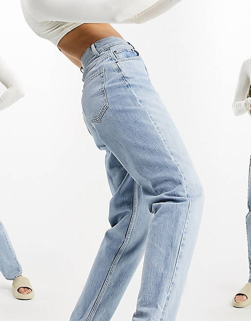  high rise 'slouchy' mom jeans in stonewash 