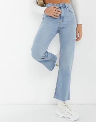 flared light wash jeans