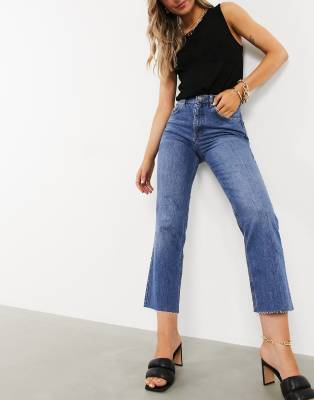 high rise crop kick jeans