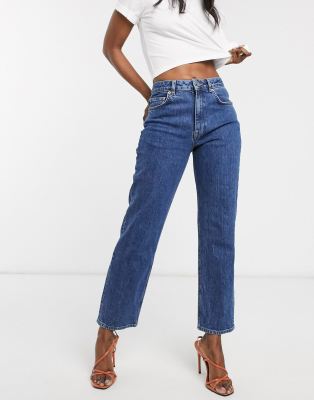 high waisted straight leg jeans