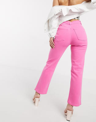 pink stretch jeans